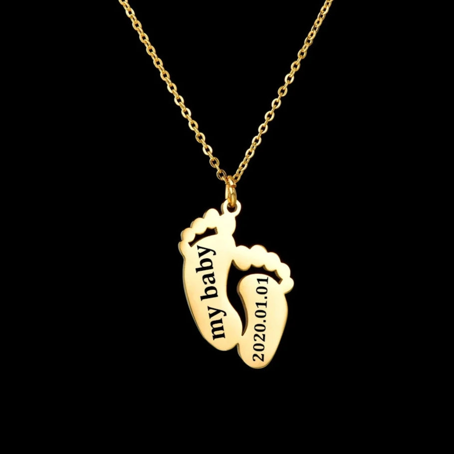 Customizable Baby Feet Pendant & Necklace / Express Cart Direct